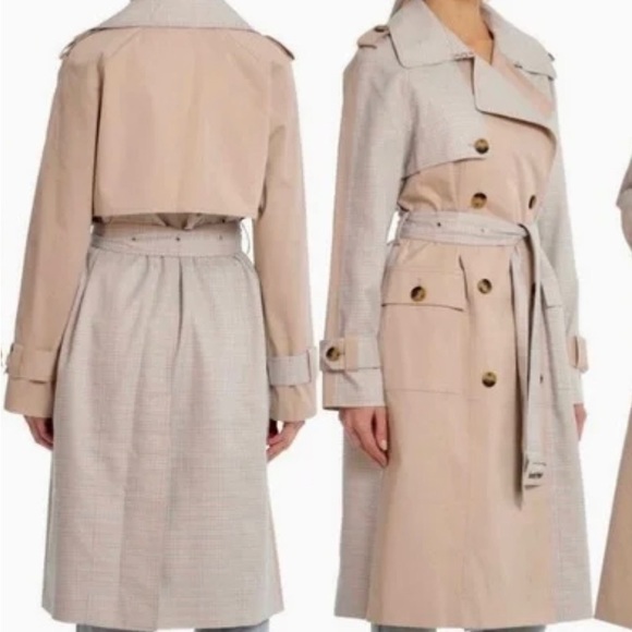 NWT Avec Les Filles patchwork trench Coat - Picture 1 of 4